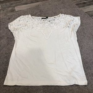 Ana white lacy floral blouse size xl